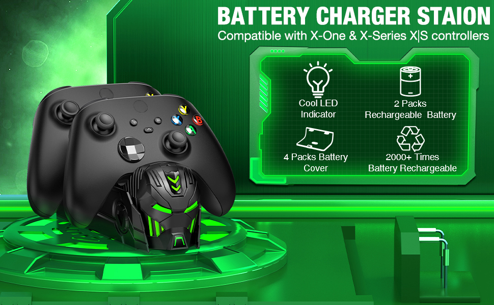 Battery Charger Compatible with Xbox Controllers