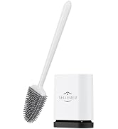 Sellemer Toilet Brush and Holder Set for Bathroom, Flexible Toilet Bowl Brush Head with Silicone ...