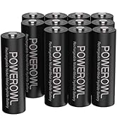 POWEROWL Rechargeable AA Batteries, 2800mAh High Capacity Double A Batteries 1.2V NiMH Low Self D...