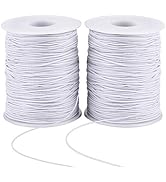 Zealor Stretchy Bracelet String 2 Rolls 1mm Elastic Cord Sturdy Elastic Beading Cord 200 Yards St...