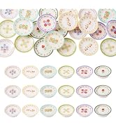 Magibeads 24Pcs Miniature Flower Plate Dollhouse Accessories Resin Mini Tableware Imitation Ceram...