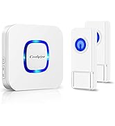 Coolqiya Wireless Doorbells Chimes for Home with 2 Remote Door Bell Buttons Waterproof and 1 Plug...