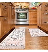 Mightree Kitchen Rugs Set of 2, Cushioned Anti Fatigue Kitchen Mats for Floor, Non Slip Waterproo...
