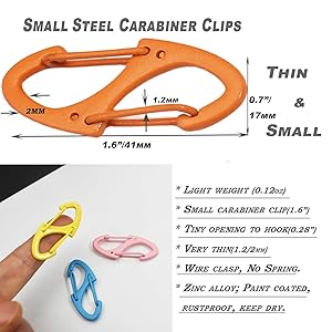 Bytiyar Small Metal Carabiners Clips