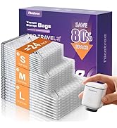 Nicetree 24-Pack Vacuum Storage Bags with Rechargeable Wireless Pump | 3 Sizes (20/24/28 Inch) Tr...