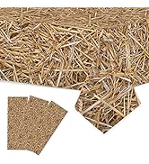 gisgfim 3 Pcs Straw Tablecover 105 x 54 inch Farm Hay Table Cover Western Birthday Theme Tableclo...