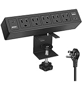 Desk Clamp Power Strip with PD20W USB-C,Total 40W Fast Charging Desk Edge Power Strip Surge Prote...