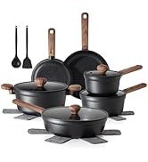 SENSARTE Nonstick Pots and Pans Set 17pcs, Healthy Induction Cookware Set, Kitchen Cooking Set wi...