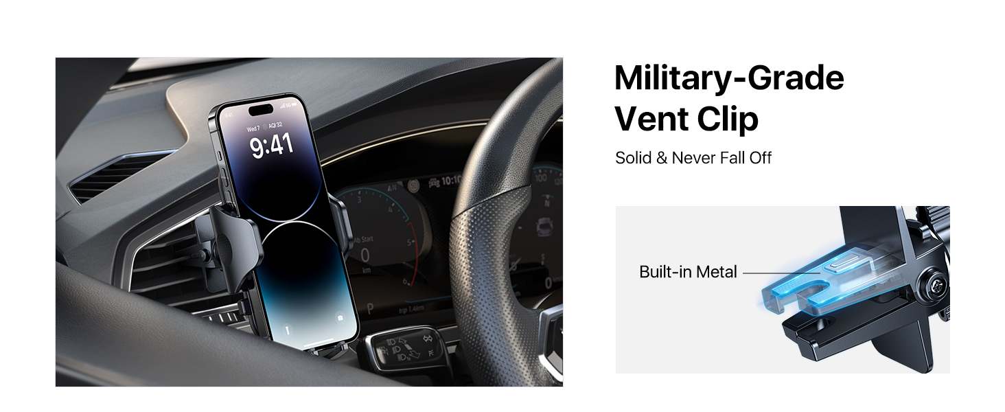 Military-Grade Vent Clip Solid &amp;amp;amp;amp;amp;amp;amp;amp; NeverFall Off