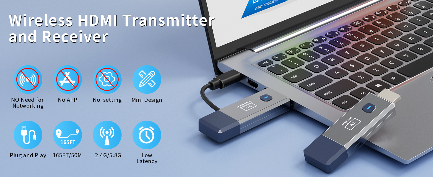 Wireless HDMI Transmitter and Receiver