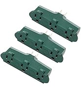 BTU ETL Listed 3 Outlet Grounding Adapter, Grounded Wall Tap, Heavy Duty 3 Way Plug, Turn One Out...