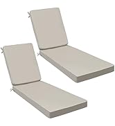 AAAAAcessories Outdoor Chaise Lounge Cushions, Fade-Resistant, Waterproof Patio Furniture Replace...