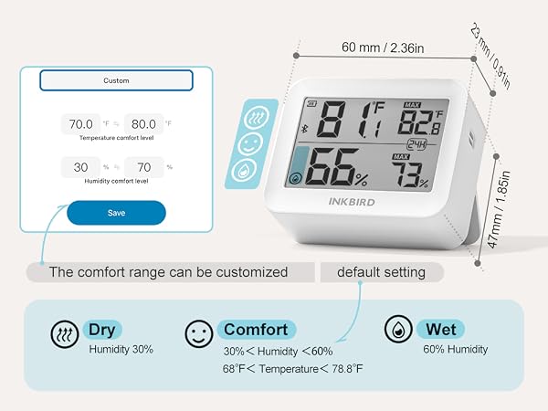 Customize comfort level in the app
