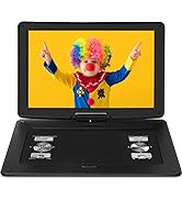 17.9" Portable DVD Player with 15.6" HD Swivel Large Screen, 6 Hrs 5000mAh Rechargeable Battery D...