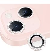 Xfilm Bling Diamond Camera Lens Protector for iPhone 13 / iPhone 13 Mini, HD Clear Tempered Glass...