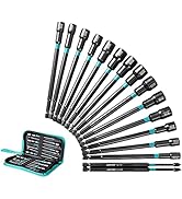Libraton 16PCS Magnetic Nut Driver Set, Long Nut Drivers 6INCH, Metric &amp; SAE Nut Drivers for Impa...