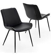 Brage Living Dining Chairs Set of 2, PU Leather Modern Armless Kitchen Dining Room Chairs, Uphols...