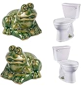 WANSHUNLMI Frog Toilet Floor Bolt Caps, Ceramic Frog Toilet Bolt Caps Cute Bathroom Decor, Fun An...