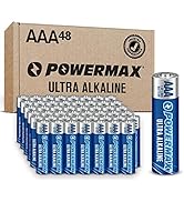 Powermax 48-Count AAA Batteries, Ultra Long Lasting Alkaline Battery, 10-Year Shelf Life, Reclosa...