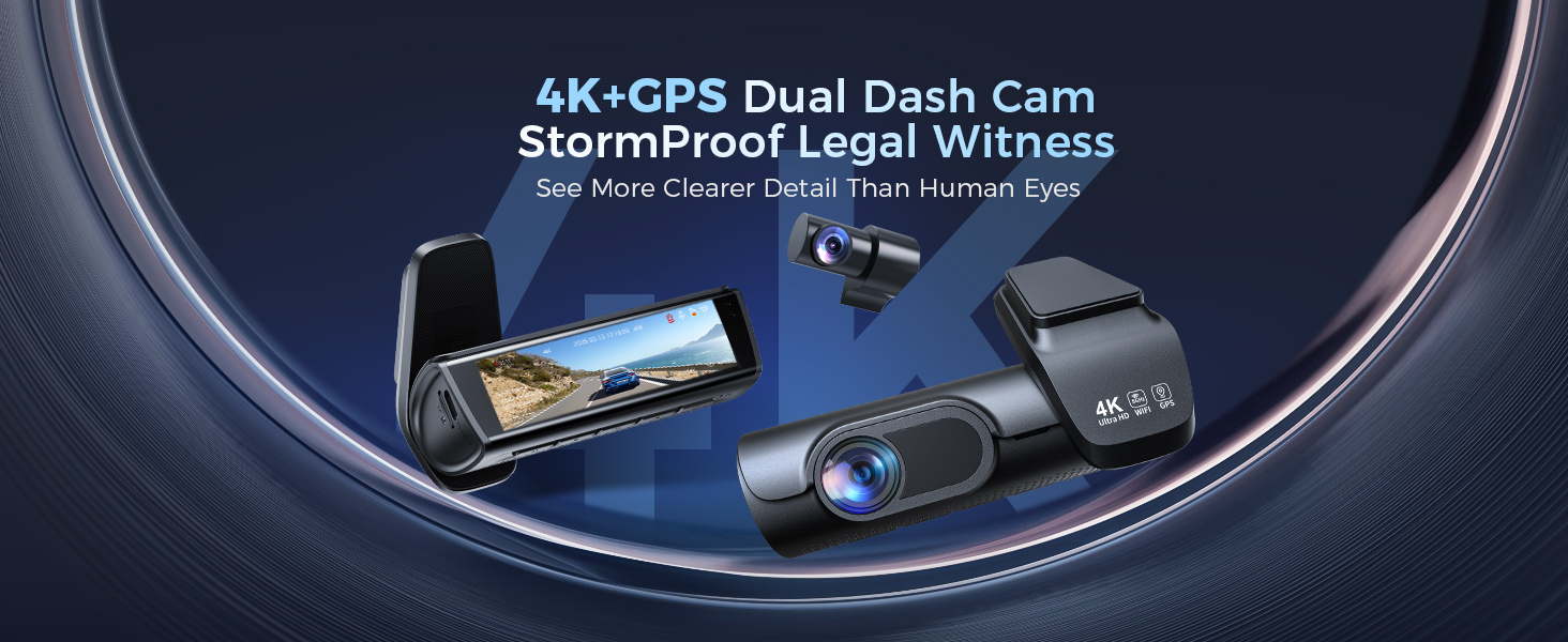 4K+GPS Dual Dash Cam