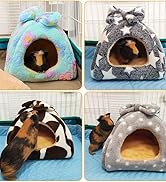 Small animal hideout cave bed with bow, assorted patterns for guinea pigs and rabbits