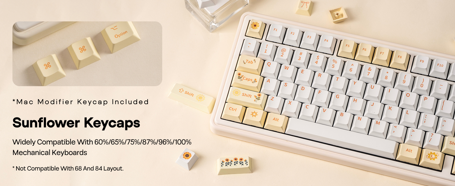 Close-up shots of a white computer keyboard against a light-colored background, showing different angles and details of the keys.
