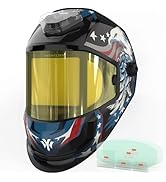 YESWELDER Panoramic Auto Darkening Welding Helmet with 6 Arc Sensors, Blue Light Blocking, 1/1/1/...