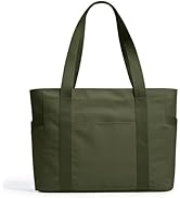 WLLWOO Large Work Tote Bag for Women with 15.6" Laptop Compartment &amp; Trolley Sleeve for Travel Da...