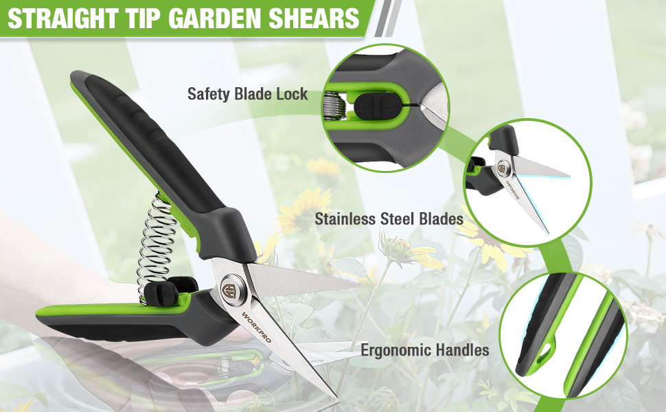 STRAIGHT TIP GARDEN SHEARS