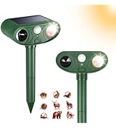 Solar Ultrasonic Animal Repellent Outdoor with Motion Sensor Strobe Light Deer Repellent Devices ...