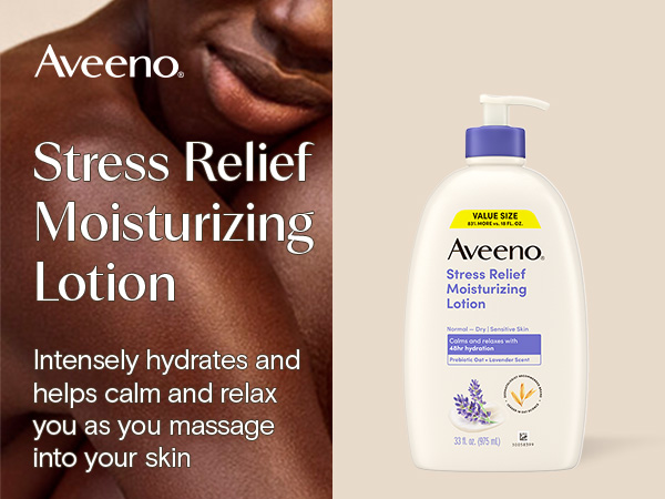 Stress relief moisturizing lotion, intensely hydrates and helps calm and relax
