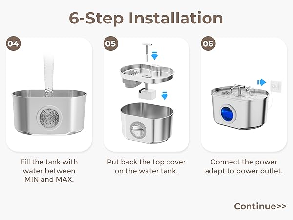 stainless steel cat water fountain