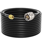 YOTENKO N Male to SMA Male Cable 49.2 ft, RG58 Coaxial Cable SMA to N Type Extension Cable Flexib...