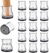 FurSafe&amp;Q Chair Protectors, Silicone Caps - 16 Pcs Rubber Floor Protectors for Wood Floors from S...