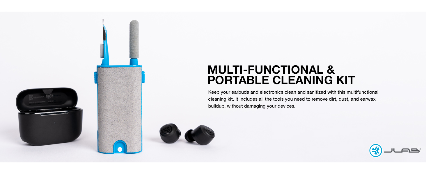 Cleaning kit on white background