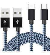 PS5 Charging Cable,2 Pack 6.6ft USB A to USB C Nylon Braided Fast Charging Cord for Xbox Nintendo...