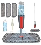 Spray Mops for Hardwood Floor Cleaning - MEXERRIS Wet Dust Mops with 3X Reusable Washable Pads Mi...