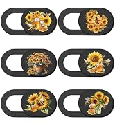 PRESSINART 6Pcs 6 Styles Camera Cover Slide Flower Phone Privacy Camera Cover Bees Sunflower Desi...