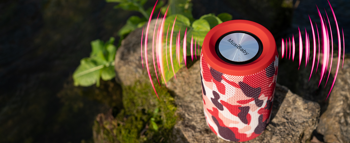 outdoor bluetooth speaker hiking trail travel gear portable speaker 360 stereo sound camping speaker