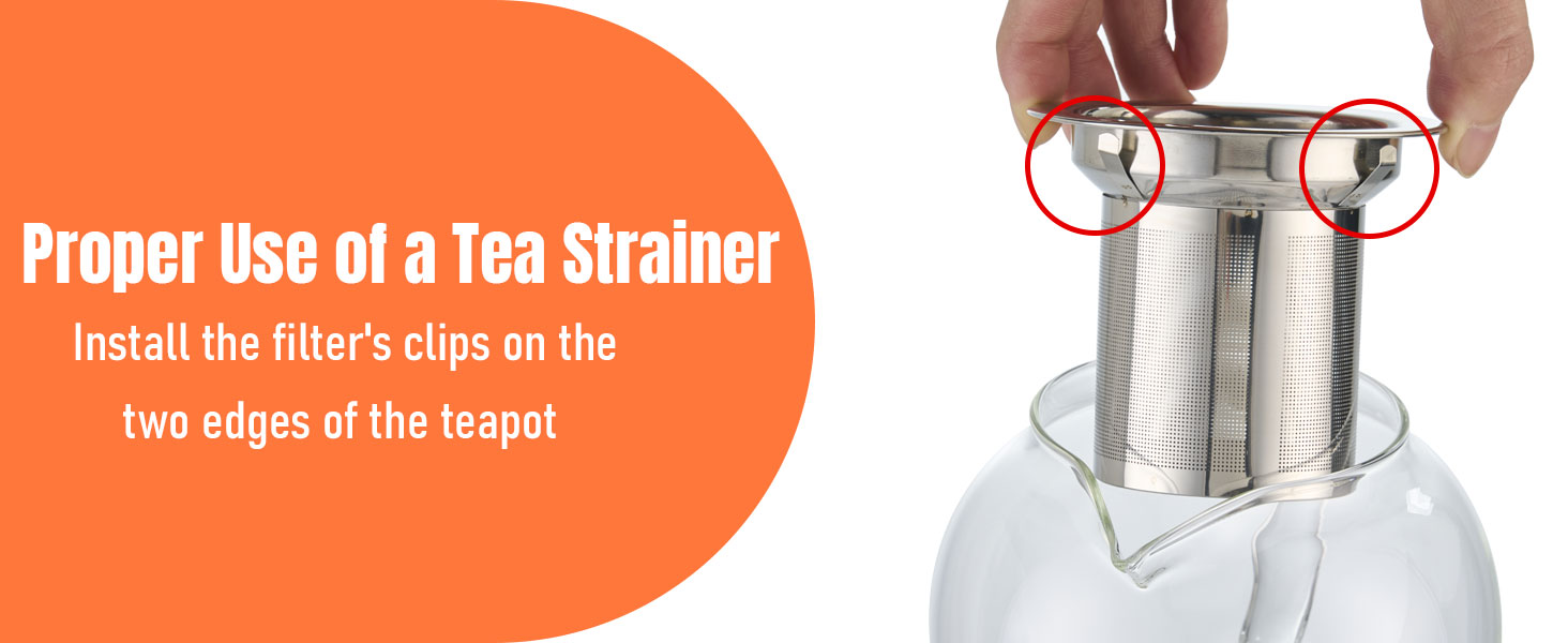 Glass Teapot Stovetop 22 OZ/650ml, Tea pot with Removable 18/8 Stainless Steel Infuser