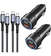 USB C Car Charger, 36W 2 Pack Fast Charging Car Charger Adapter with PD&amp;QC3.0 Compatible for Sams...