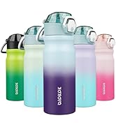 BJPKPK 18oz Insulated Water Bottle with Straw Stainless Steel Double Wall Water Bottles BPA Free ...