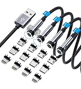 540° Rotation Magnetic Charging Cable, 3 in 1 Magnetic Phone Charger [4-Pack, 3ft/3ft/6ft/10ft] 3...