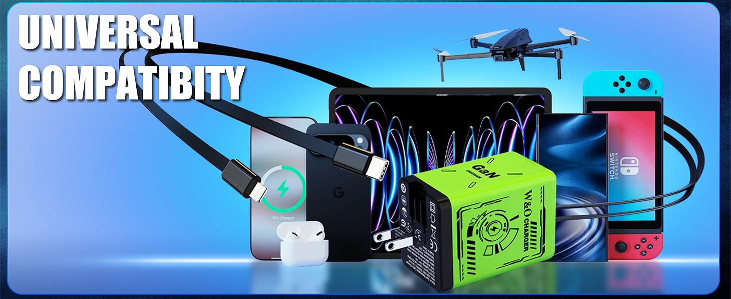 fast charging retractable wall charger