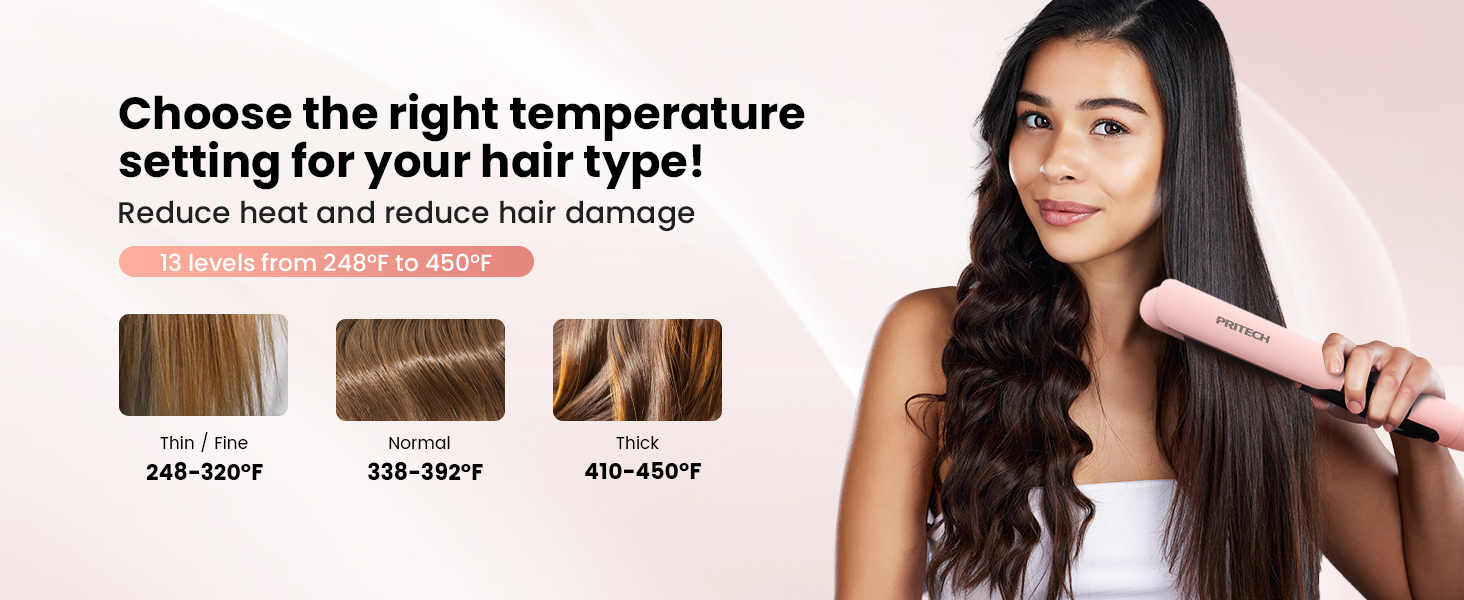  Hair Straightener with Adjustable Temp