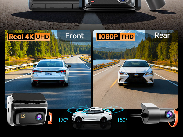 car camera - dash cam front and rear