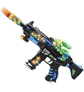DaoDaoZhu Light Up Toy Gun with Sound Effects for Kids, Unique Barrel Telescopic Action &amp; Liftabl...