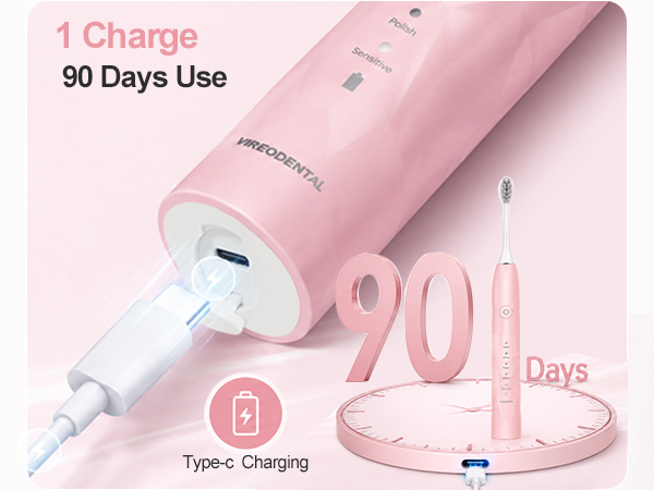 1 charge 90 days use electric toothbrush