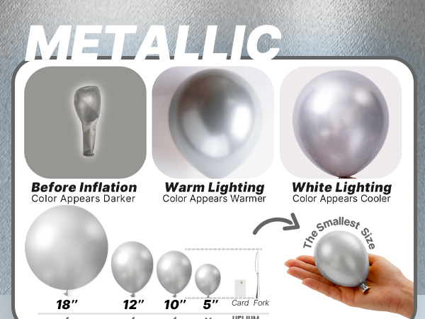 PartyWoo Silver Balloons