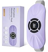 Portable Cordless Heating Pad for Period Cramps, Voice Reminder Menstrual Heating Pad with 6 Heat...